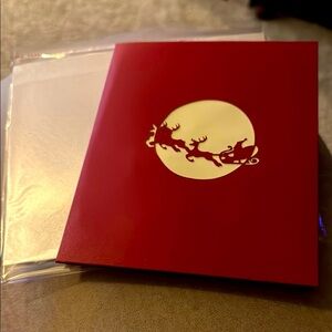 Holiday 3D Christmas Card Sealed New Santa in Sleigh